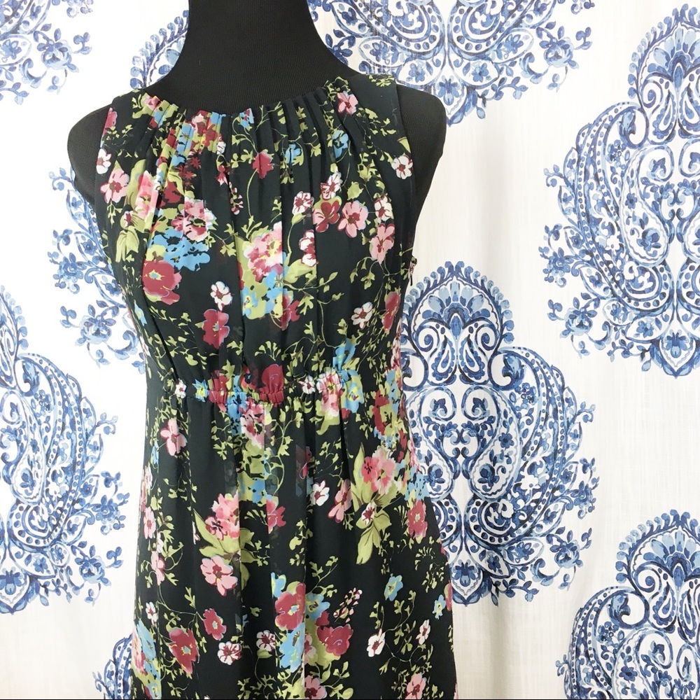 SUZY CHIN FOR MAGGIE floral pleated mini dress 8